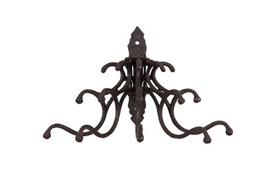 Creative Co-Op Antique Cast Iron Wall Hooks in Rust Finish-image