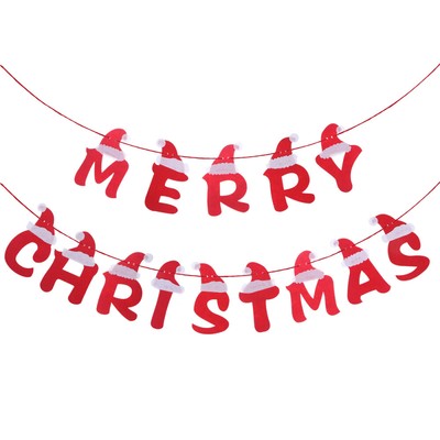 Santa Hat Design Creative Christmas Letter Banners For Holiday Home-image