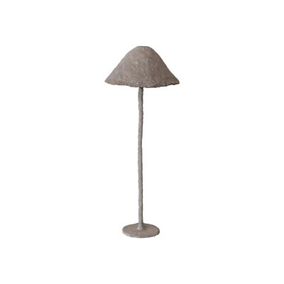 Creative Co-Op Tall Handmade Paper Mache and Metal Mushroom Table Lamp, Grey-image