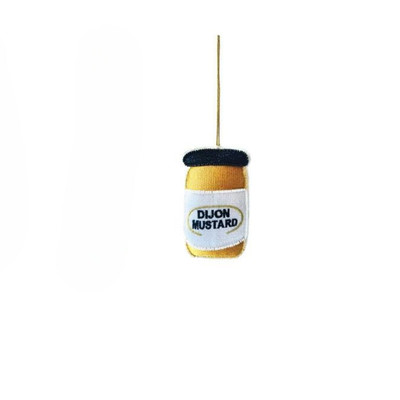 Creative Co-op Dijon Mustard Cotton Ornament Bauble-image