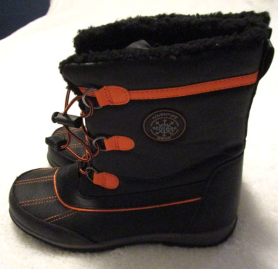 Totes Adventure Gear Black Faux Fur Lined Mid-Calf Winter Boots - Youth Size 5 M-image