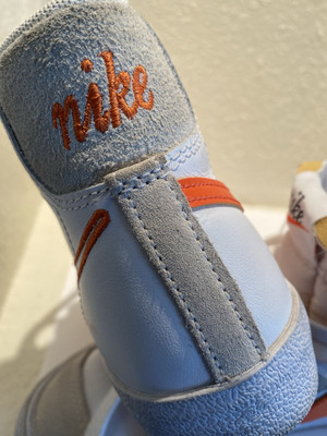 Nike Blazer 50th Anniversary Swoosh- First Use- Orange And White Size 6 -image