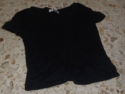 Orange Kiss Women's Mid-Drift Top Large Black-image