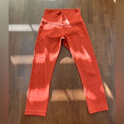 lululemon Mid-Rise Crop 3/4 Buttery Soft Terracotta Yoga Casual Comfy Sz 4 EUC -image