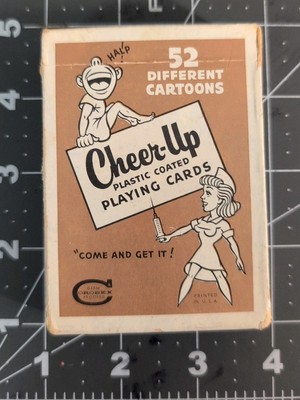 Vintage 1950s CHEER-UP (Creative Playing Card Co) 52 cartoons #CCG-image