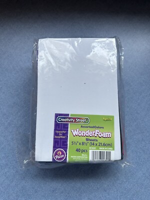 Wonderfoam Sheets Assorted Colors Creativity Street 40 Sheets 5.5”x8.5” New-image