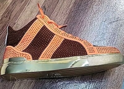 J75 by Jump Spezia-Mid Men's Fashionable Orange/Brown Rhinestone Sneakers-image