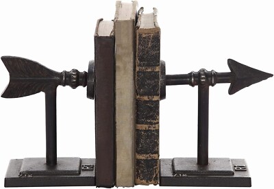 Creative Co-Op Cast Iron Metal Arrow Bookends Black Office & Home Decorations-image
