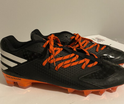 Adidas Mens Football Cleat 13 Black Orange White Lacrosse Mid LaceUp Quick Frame-image
