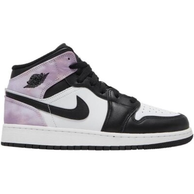 Nike Air Jordan 1 Mid (GS) 'Tie Dye' Bleached Coral White Size 8.5 Womens / 7Y-image