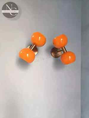 Orange Wall Sconce Light Mid Century 1950's Italian Stilnovo Diabolo Sconce-image