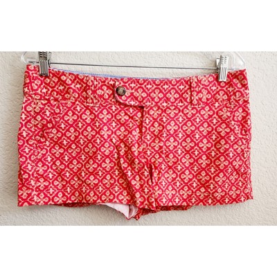 Red Camel Orange Floral Print Flat Front Chino Shorts 9 Juniors Lightweight Soft-image