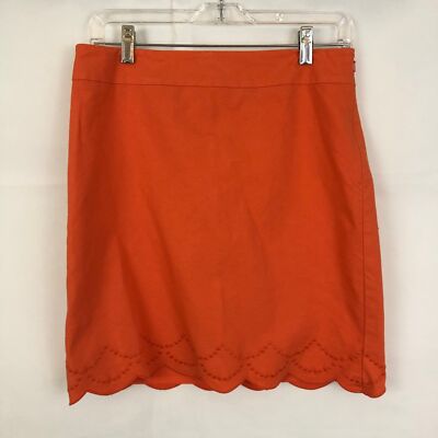 Talbots Orange Scallop Skirt Size 4-image