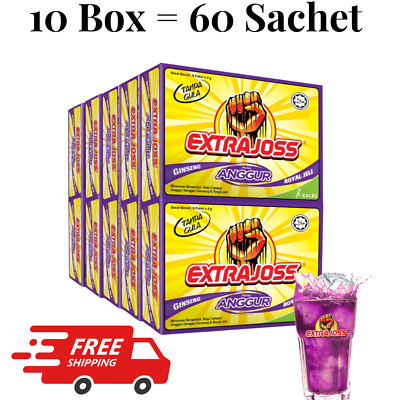 60 Sachet 10 Box EXTRA JOSS Grape Flavoured Sugar Free Fast Energy Drink-image