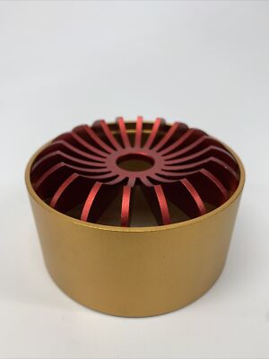 Kane Design Ashtray Turbine Red & Orange Aluminum Mid Century Modern - 4x2” NEW!-image