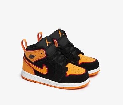 NIKE Jordan 1 Mid SE Black/Vivid Orange Toddler Sneaker-image