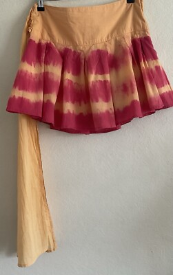 Mis-behave Vintage Tie Dye Mini Skirt, Orange Mix, UK 8-image