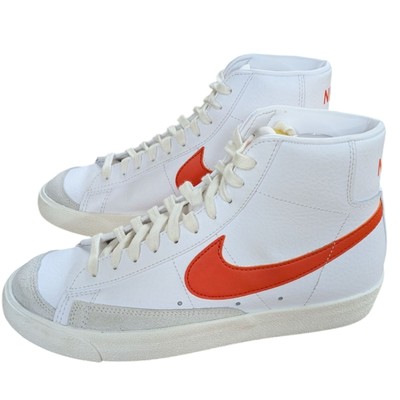 Nike Blazer Mid '77 Vintage White and Orange Sneakers Size 8.5-image