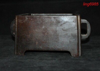 old China Ming dynasty Buddhism temple bronze joss Incense burner Censer statue-image