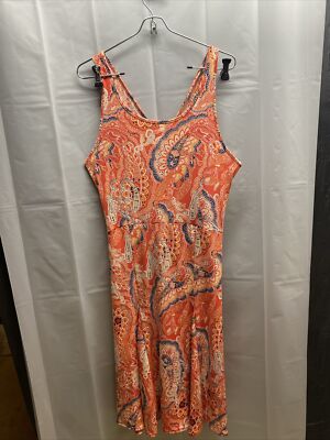Banana Republic Orange Patterned  Sleeveless Sundress Sz M NEW!!-image