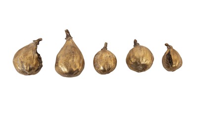 Creative Co-Op Resin Figs with Gold Finish (Set of 5 Pieces)-image