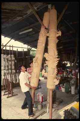 057068 Giant Joss Sticks Drying At A Joss Stick Factory A4 Photo Print-image