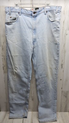  Levis 540 Flex Orange Tab Mens 42x32 Light Wash Jeans See Pics USA-image