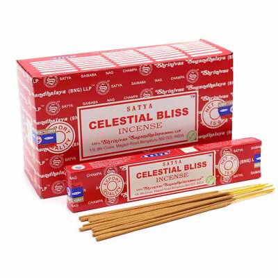 Satya Celestial Bliss Incense Sticks Joss Sticks Pack of 12X15g Each 180 g Box-image