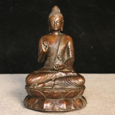 3.3lb Ancient Chinese Handcrafted Brass Exquisite joss statues gift s130-image