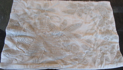 Pottery Barn Joss embroidered lumbar 14 X 20  pillow cover gray New wo tag-image