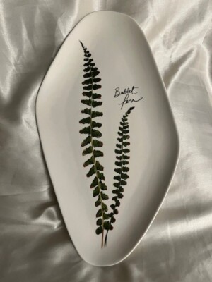 BOTANICAL FERN OBLONG SERVING DISH; CHAD BARRETT, CREATIVE CO-OP; STONEWARE-image