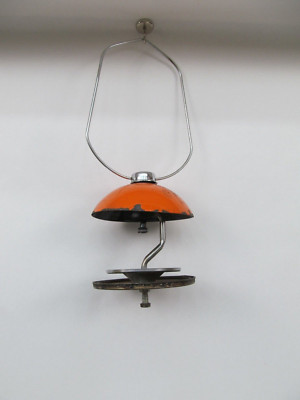 Mid Century Danish Modern Orange Enamel Camping Lantern Parts-image