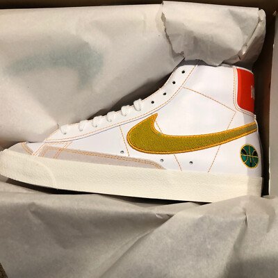 Nike Blazer Mid 77 VNTG Rayguns Shoes Mens Size 9 Athletic White Yellow Orange-image