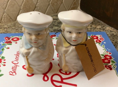 👨‍🍳 NWT Chubby Chef Reproduction Salt & Pepper Creative Co-op-image