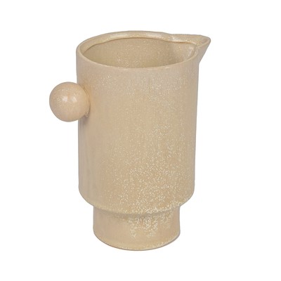 Creative Co-Op Modern Small Stoneware Pitcher or Vase Beige24 oz.-image