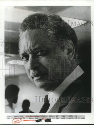 1983 Press Photo The Reverend Leon Sullivan in New York - sax20578-image