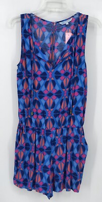 Escapada Living Sleeveless Joss Romper In Blue Pink Orange Kauai Women's Small-image