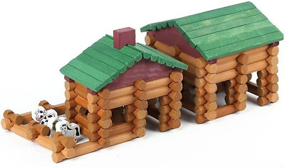 170 Pieces Wood Logs Set Ages 3+, Classic Building Log Toys for Boy, Creative Co-image