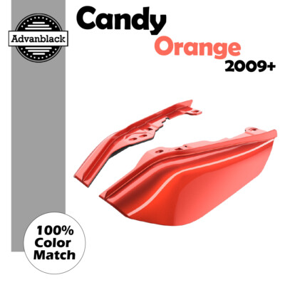 Mid Frame Air Deflectors Heat Shield Trim Covers CANDY ORANGE For Harley Touring-image