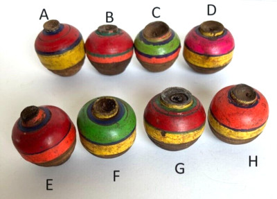 Creative Co-Op Vintage Reproduction Wood Toy Top For Home Decor Pick 1 Design-image
