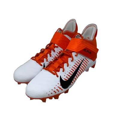 Nike Alpha Menace Pro 2 Mid Football Cleats - White/Orange - BV3945-103 - Sz: 13-image
