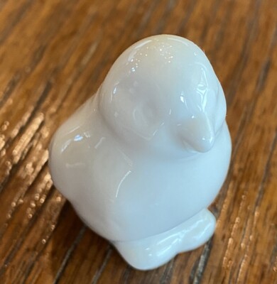 Small Mini White Stoneware Baby Chick Figurine w/Glossy Finish Creative Co-Op-image