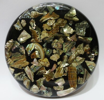 Vintage The Coral Reef Farmer's Market Abalone Trivet Mid Century Hot Plate -image