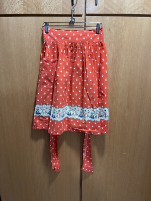 Vintage Waist Orange Apron with Pockets-image