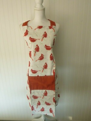 Creative Co-Op Red Cardinal Apron 28.25