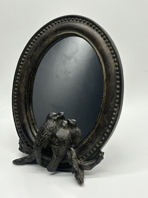 Bird Mirror Creative Co-Op Oval Framed Mirror with Birds Vintage Style  9