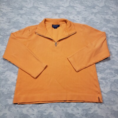 Pendelton Top Womens Large Orange Pull Over Quarter Zip Long Sleeve Mid Weight-image