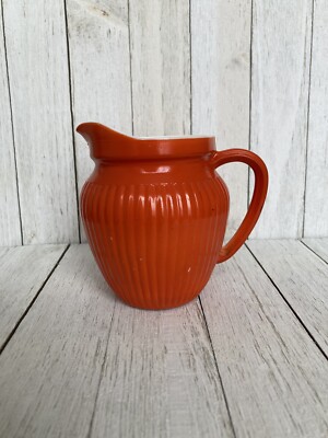 Vintage Burnt Orange Creamer / Pitcher / Syrup - Mid Century Modern Retro-image