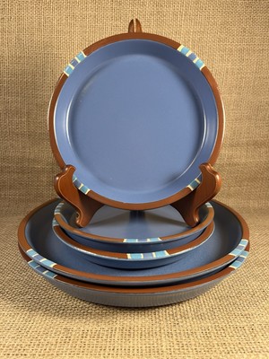 Dansk Mesa Blue Plates 2 Dinner & 3 Salad (5 Total Pcs.) Portugal Lot Of 5-image