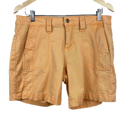 Jag Jeans Shorts Womens 10 Orange Relaxed Fit Pockets Stretch Mid Rise 6